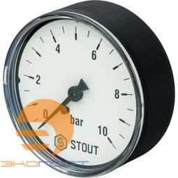 Манометр аксиальный 63мм (1/4", 10 бар), STOUT