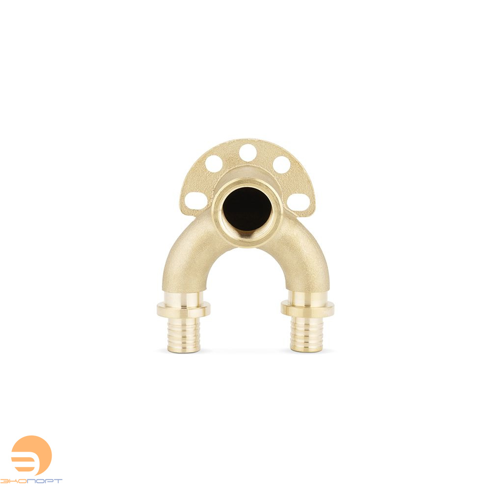 Угольник настенный с креплением проходной 16-16-1/2 ВР латунь Varmega