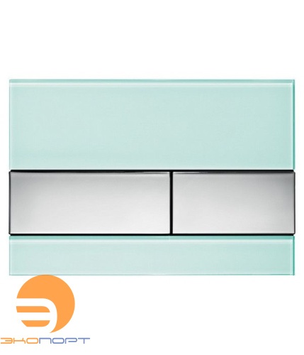 Клавиша TECEsquare, стекло мятный зеленый, клавиши хром глянцевый