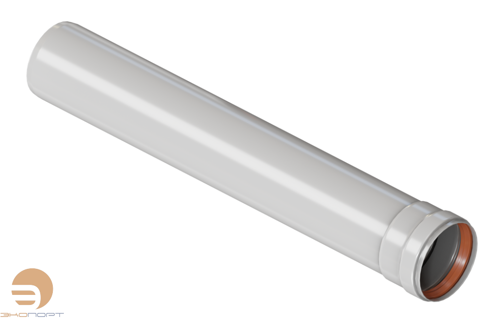 Труба алюм. окраш. белым Ø80, длина 0,50 м. (папа/мама) ROMMER