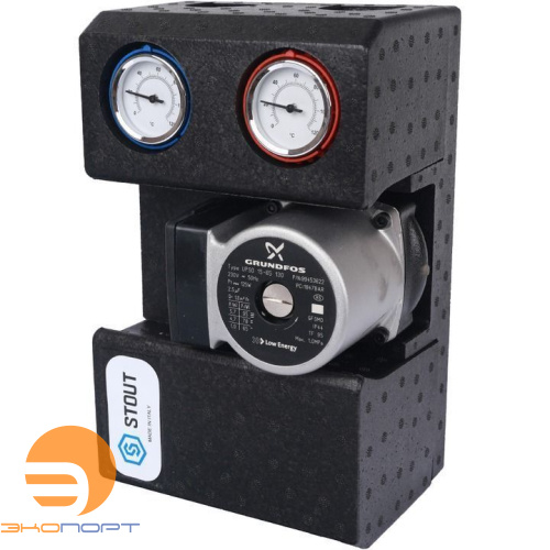 Насосно-смесительный узел с термостатическим клапаном 3/4" Grundfos UPSO 15-65 130 STOUT