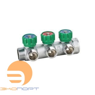 Коллектор регулирующий 3/4" ВН  3 вых. 1/2" НР,  Gappo