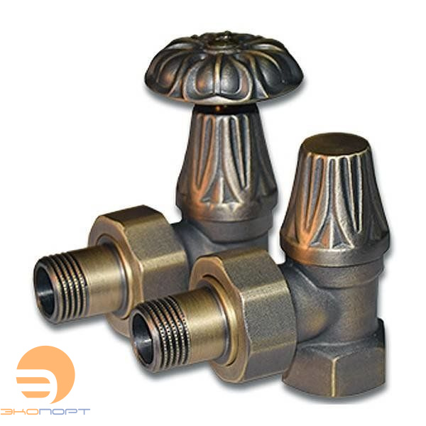 Комплект угловых вентилей для чугунных радиаторов (1/2) , EXEMET