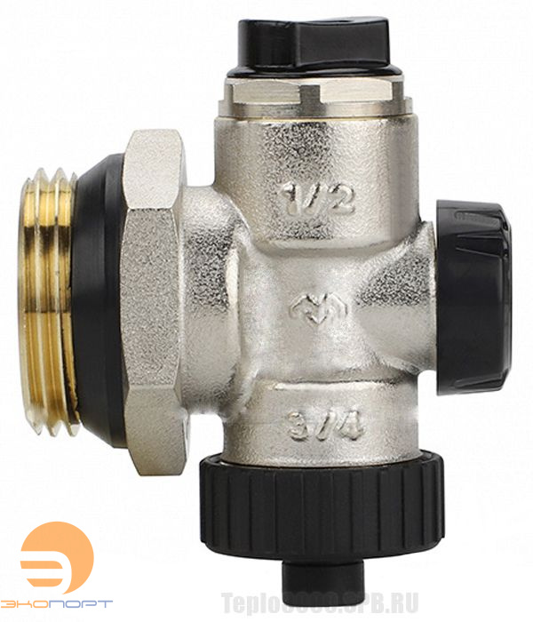 Группа концевая НР 1", с дренажным вентилем и ручным воздухоотводчиком, Varmega