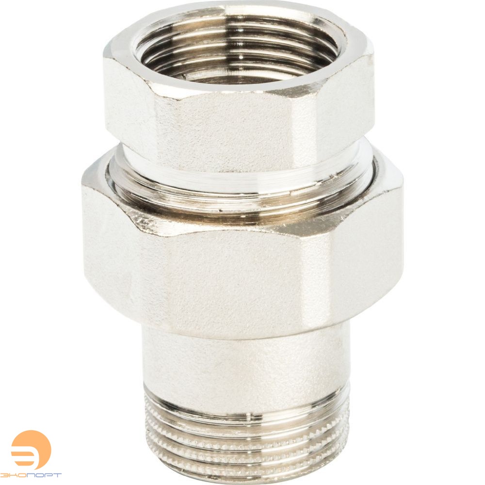 Сгон прямой (американка)  3/4" НВ никель, уплотнение o-ring STOUT