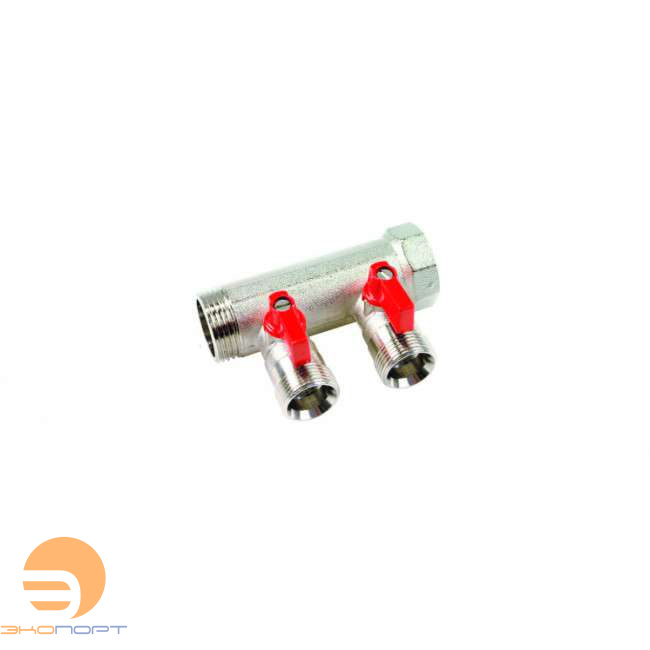 Коллектор с красными шаровыми кранами 3/4-4хЕК HENCO