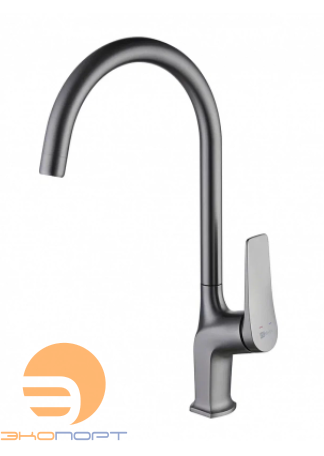 Смеситель для кухни BRONX с высоким поворотным изливом, графит, LEMARK