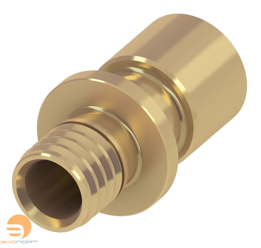 Адаптер на медную или стальную трубу 16 х 15мм х 18мм, пайка латуль TECE