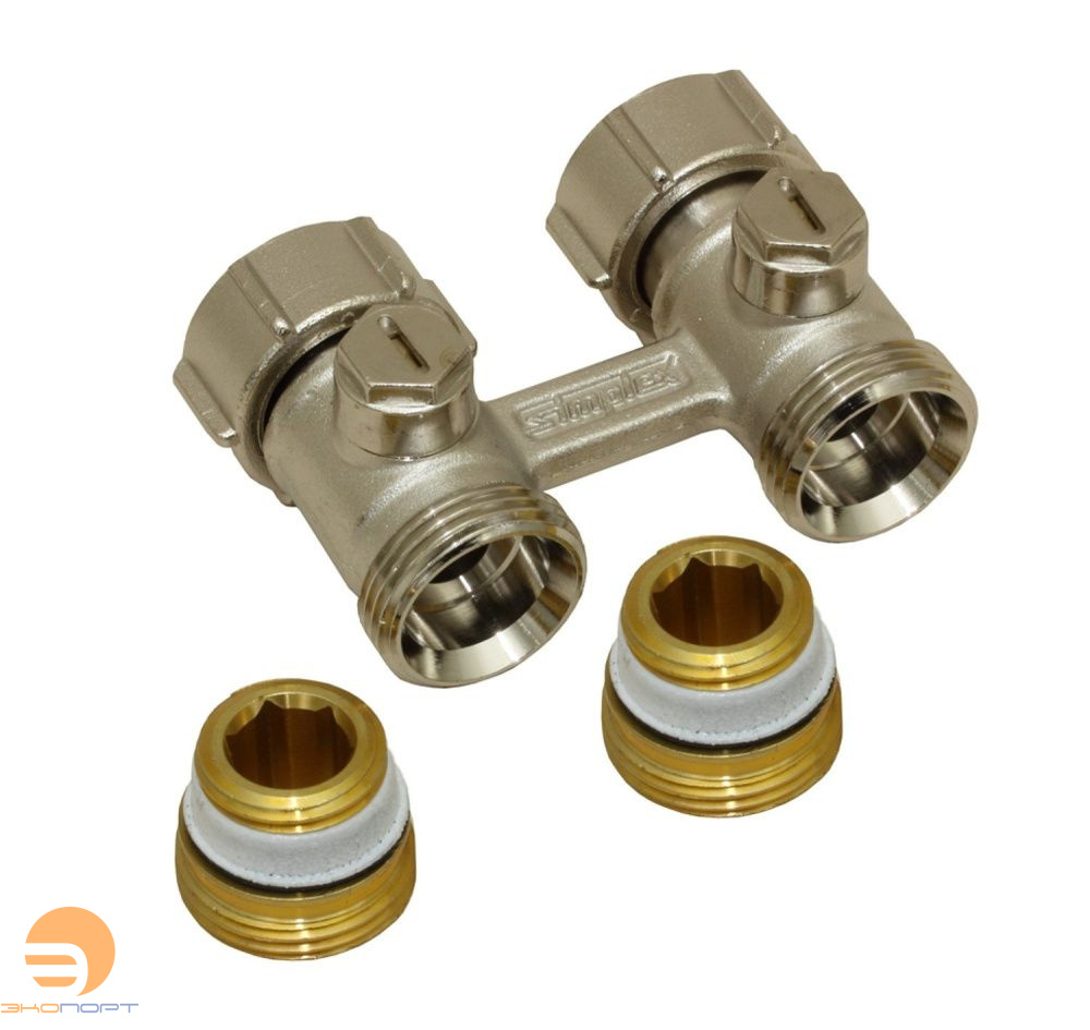 Узел нижнего подключения Exclusive Line D1/50 прямой, ВР1/2х3/4НР, с ниппелями 1/2"  Simplex