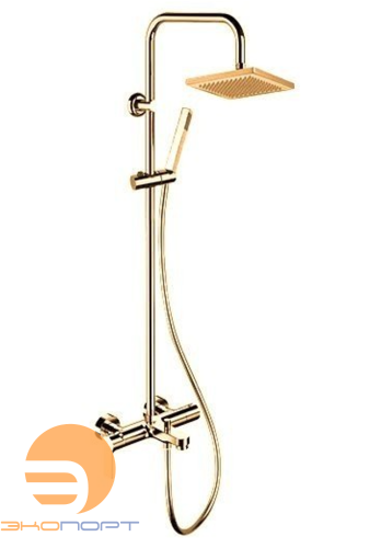Выставочный образец! Душевая система с изливом Energy, золото брашированное, Remer