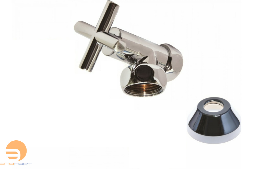 Кран угловой крестовой 1"х3/4" г/г с отражателем, SMART