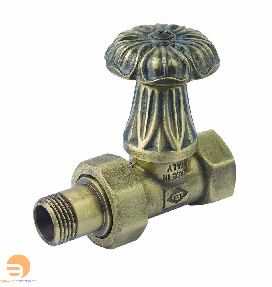 Вентиль латунный Artistic 1/2'F прямой верхний, бронза Carlo Poletti 