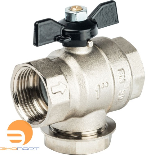 Кран шаровой+фильтр 1" (бабочка) Stout