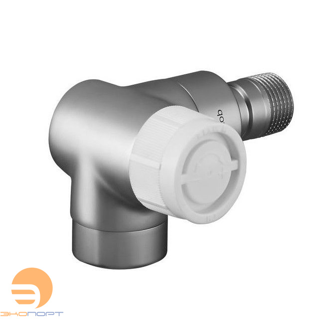 Термовентиль "Е" трехосевой, угловой, лев. присоед., матовая сталь 1/2" (DN 15), PN10