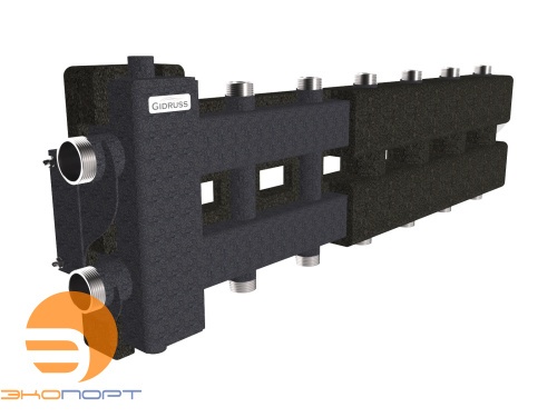 Балансировочный коллектор BM-80-7DU.EPP (до 80кВт, подкл.котла G11/4", 3+3 контура G 1", б. к.G11/4"