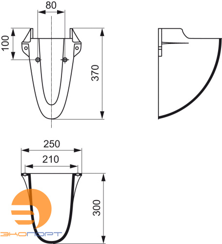 Комплект раковины с полуколонной 65х52 Oceanе (W306001+W306101) IDEAL STANDARD
