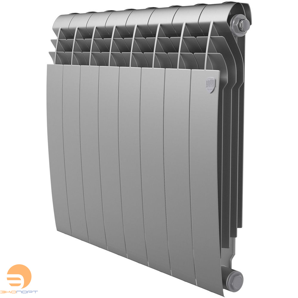 Радиатор биметаллический BiLiner Silver Satin 500/87  8 секций (серый) Royal Thermo