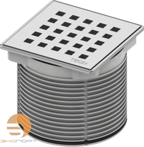 Декоративная решетка 100х100 quadratum, в стальной рамке, с монтаж. эл-том TECE 