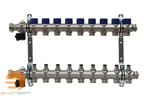 Коллектор с вент. вставками на  9 выходов 3/4" евроконус  FRAENKISCHE