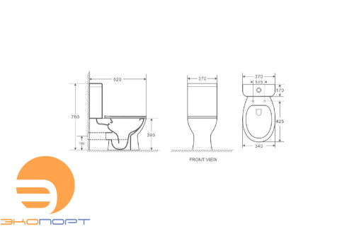 Унитаз напольный ANCONA (ободковый) Azario