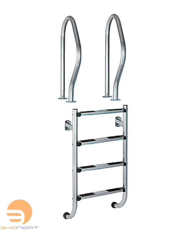 Лестница 4 ступени Kripsol с поручнями TWO-PART/DOS PIEZAS (DPI 4.C)