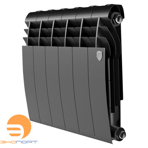 Радиатор биметал. BiLiner Noir Sable 350/87  6 секций (черный) Royal Thermo 