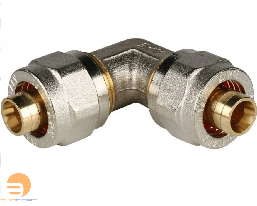 Угол 16 латунь (обжим) Stout