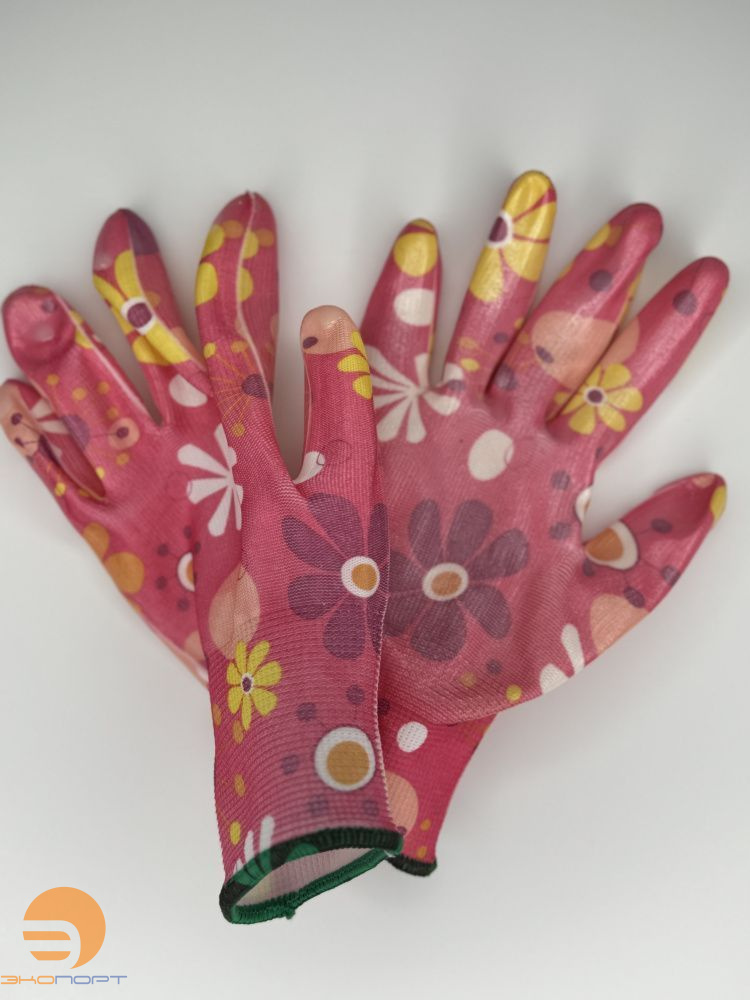 Перчатки нейлон 13 класс с нитриловым покрытием р.8 (M) GM1014-Rose-8 Hortus Rose