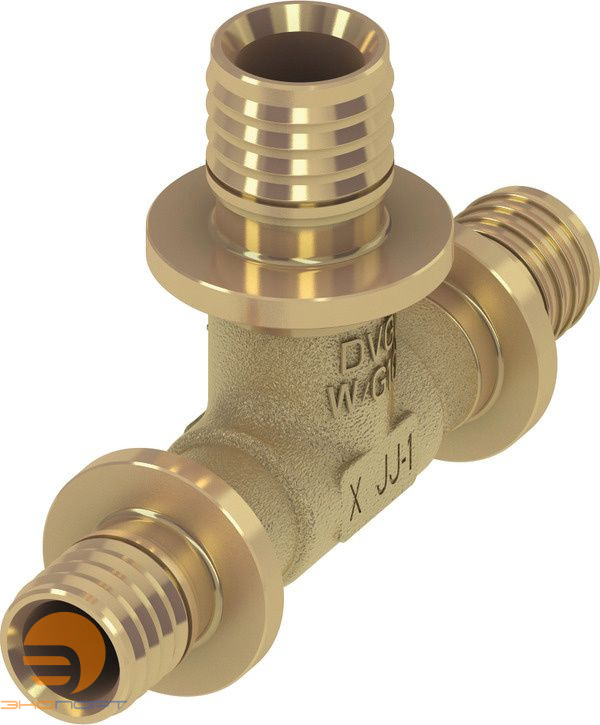 Тройник 32-25-25 латунь TECE