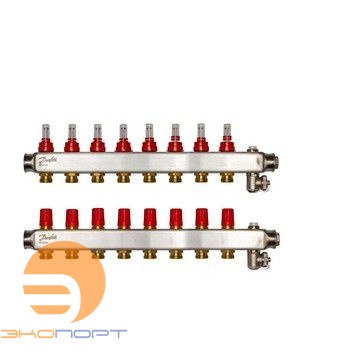 Коллекторы SSM-08F с расходомерами, 8 контуров,  нерж. 