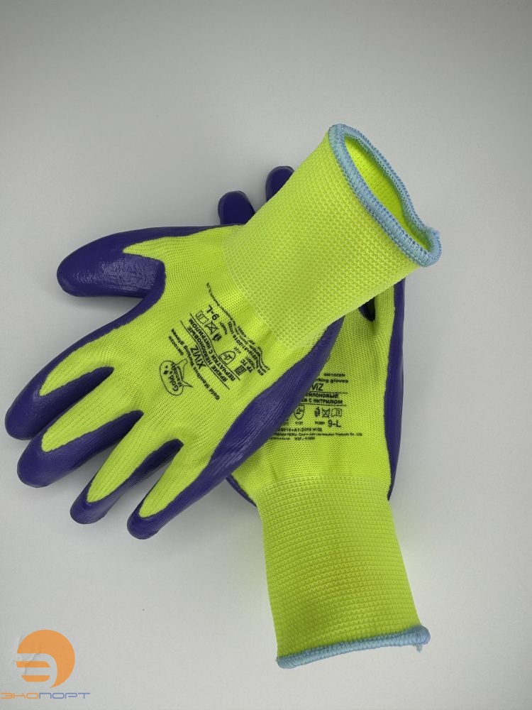 Перчатки нейлоновые с нитриловым покрытием р.9 (L) GM1002N- 9 XiViz