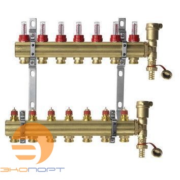 Комплект коллекторов с расходомерами FHF-7F set латунь 