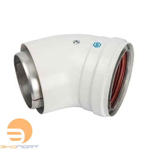 Элемент дымохода  Ø80/100 отвод 45° утепленный п/м (алюминий) STOUT