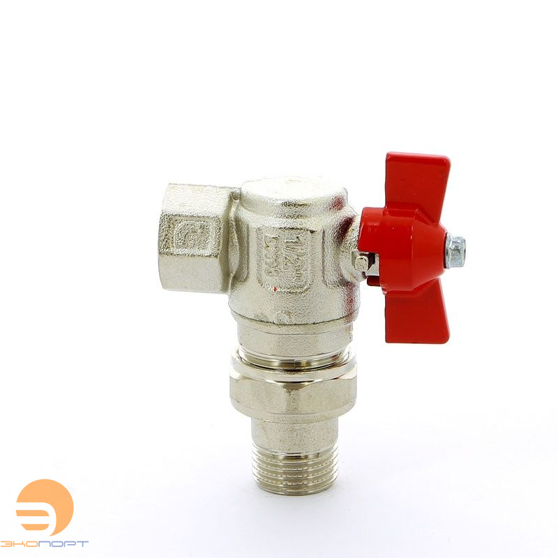 Кран угловой со сгоном НВ  1/2" бабочка IDEAL