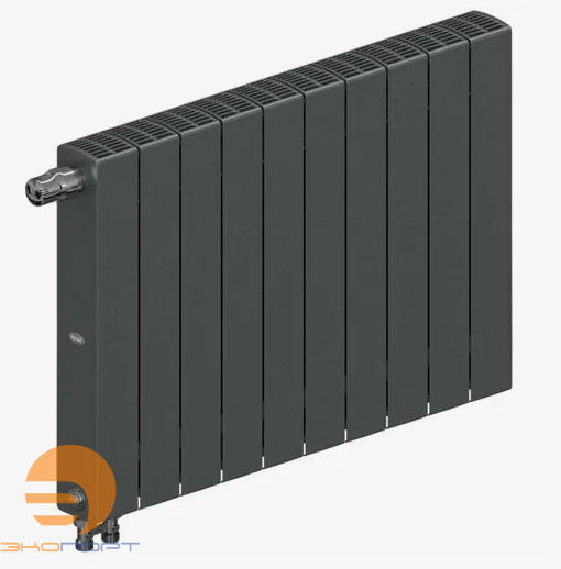 Радиатор биметаллический SUPReMO Ventil 350/90 10 секций (SVR) нижнее справа Rifar АНТРАЦИТ