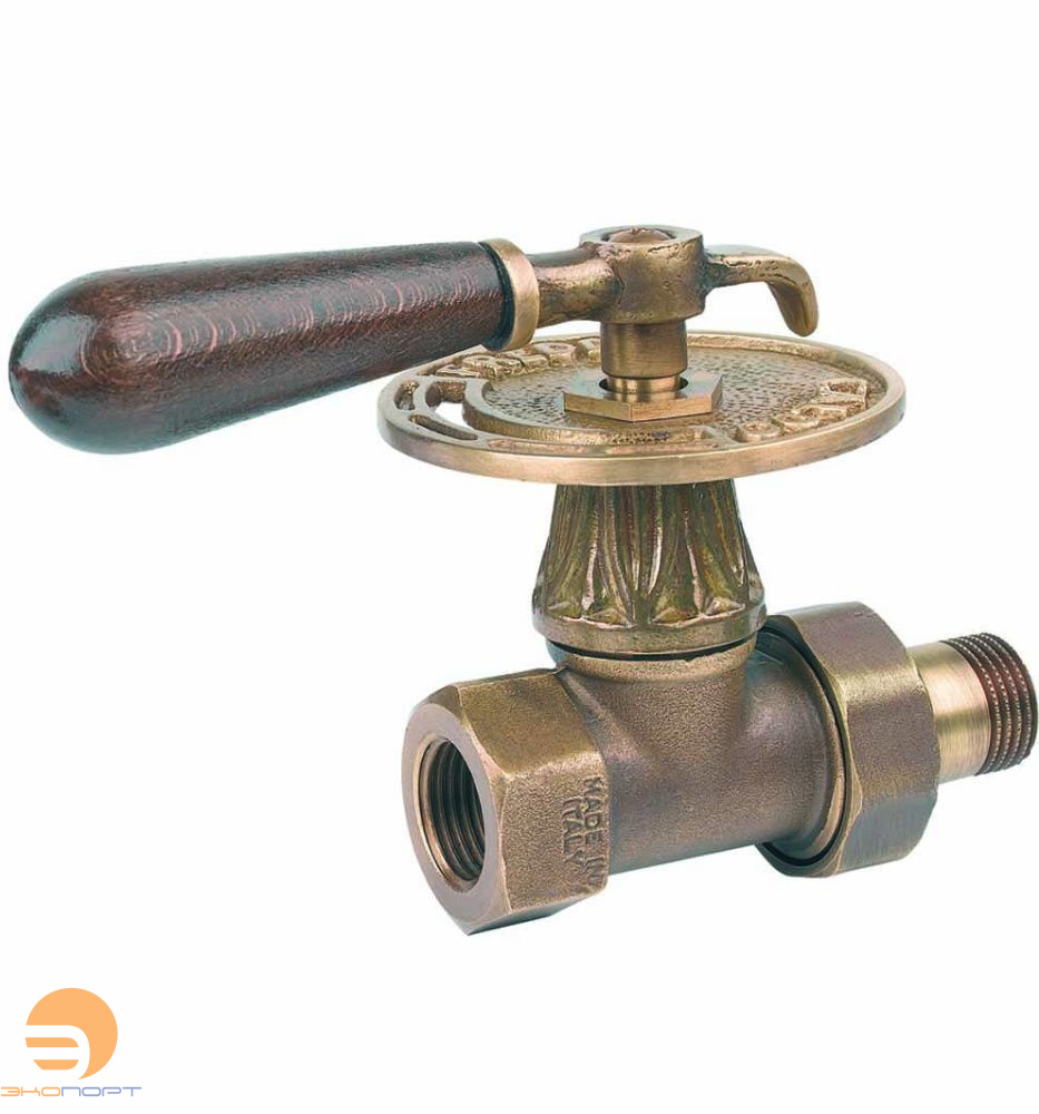 Вентиль BR с деревянной ручкой 1/2" прямой верхний Carlo Poletti