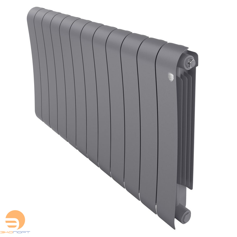 Радиатор биметаллический Infinity Silver Satin 500/87 12 секции (серый) Royal Thermo