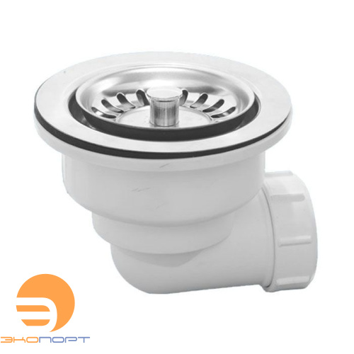 Выпуск для кухонной мойки (d=115мм, выход 1 1/2) горизонтальный выпуск ХРОМ McAlpine