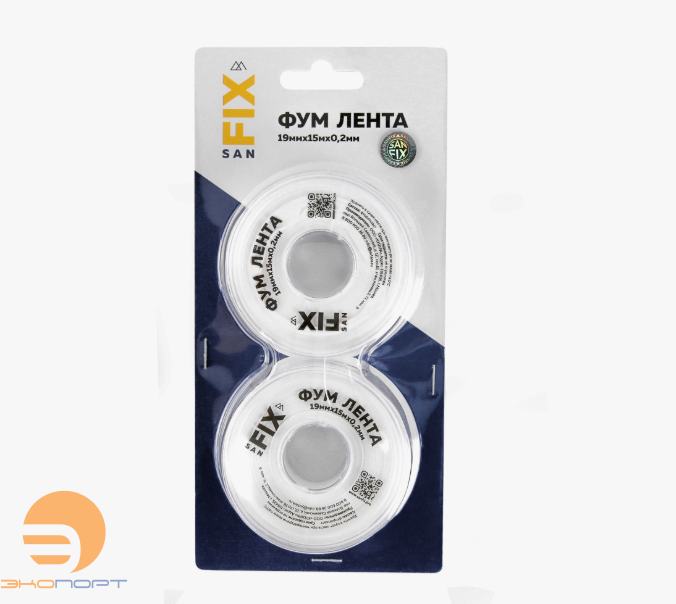 ФУМ-лента 19х0,2х15000х0,3г/см3, 76/25 мм, SANFIX (уп/2шт)
