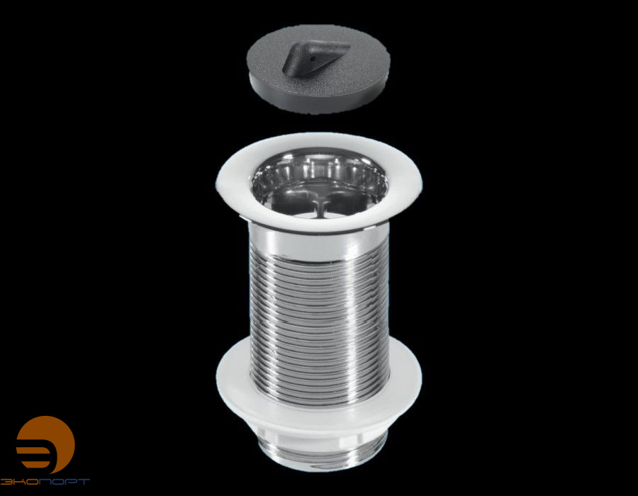 Выпуск пластиковый с резиновой пробкой (без перелива) (d= 1 1/4) хром McAlpine