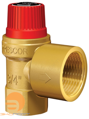 Клапан предохранительный Prescor 1/2" х 3/4" (ВР) P=2,5 бар, Тмах.=120оС