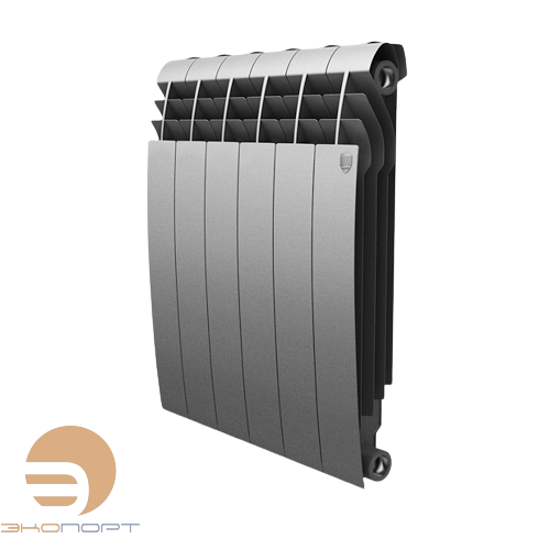 Радиатор биметаллический BiLiner Silver Satin 500/87  6 секций (серый) Royal Thermo