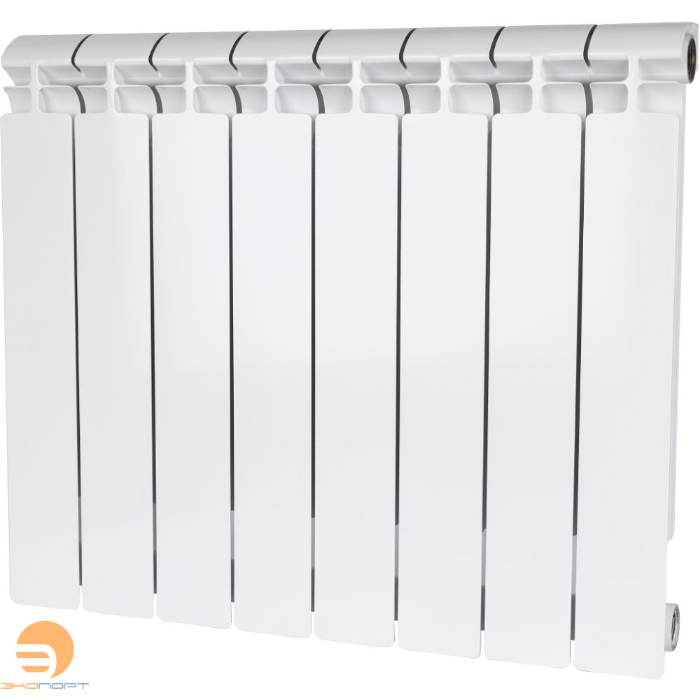 Радиатор биметаллический секционный Alpha 500/80 8 секций белый боковое подключение STOUT
