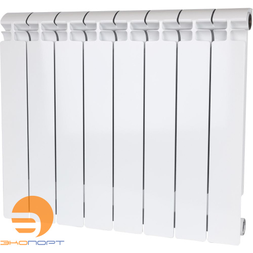 Радиатор биметаллический секционный Alpha 500/80 8 секций белый боковое подключение STOUT