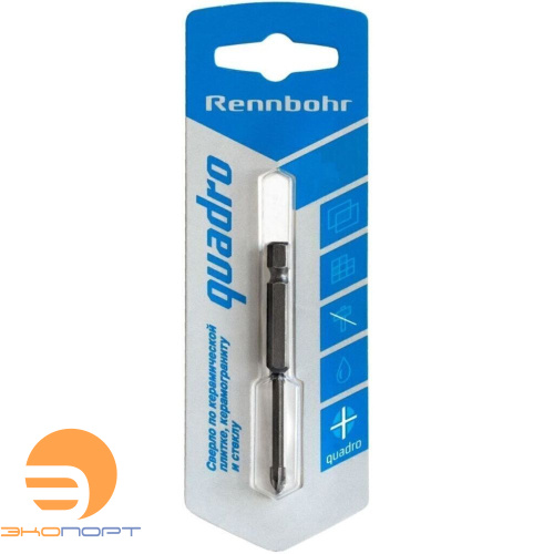 Сверло д/стекла и керамики 6 "Rennbohr Quadro" 4 грани КРЕПЕЖ