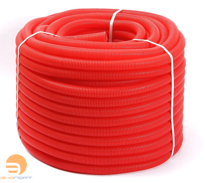 Гофра защитная для труб 14 (наружный 20) красная (50 м) Uni-Fit
