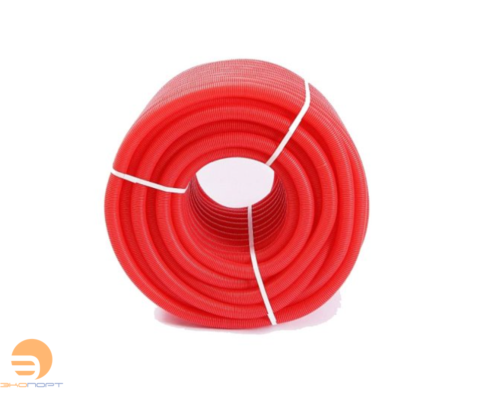Гофра защитная для труб 26 (наружный 35) красная (50 м)Uni-Fit