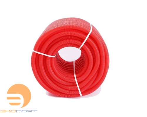 Гофра защитная для труб 26 (наружный 35) красная (50 м)Uni-Fit