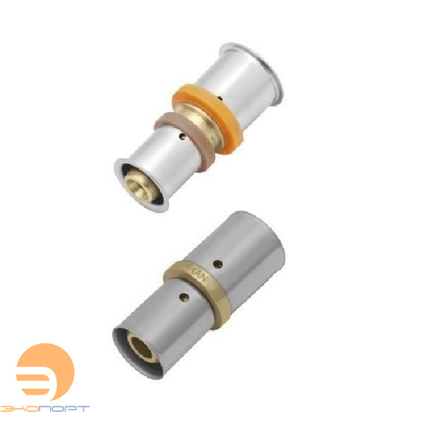 Соединитель  двухсторонний 32*3 / 25*2.5  с пресс-кольцом Press KAN-therm