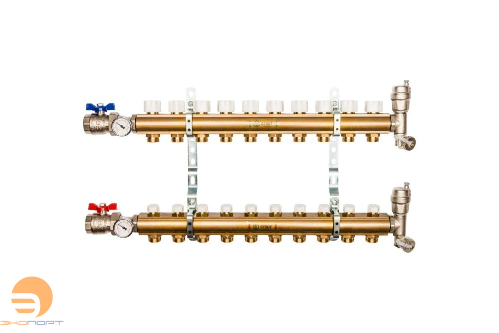Коллектор в комплекте 10 вых без расходомеров Stout